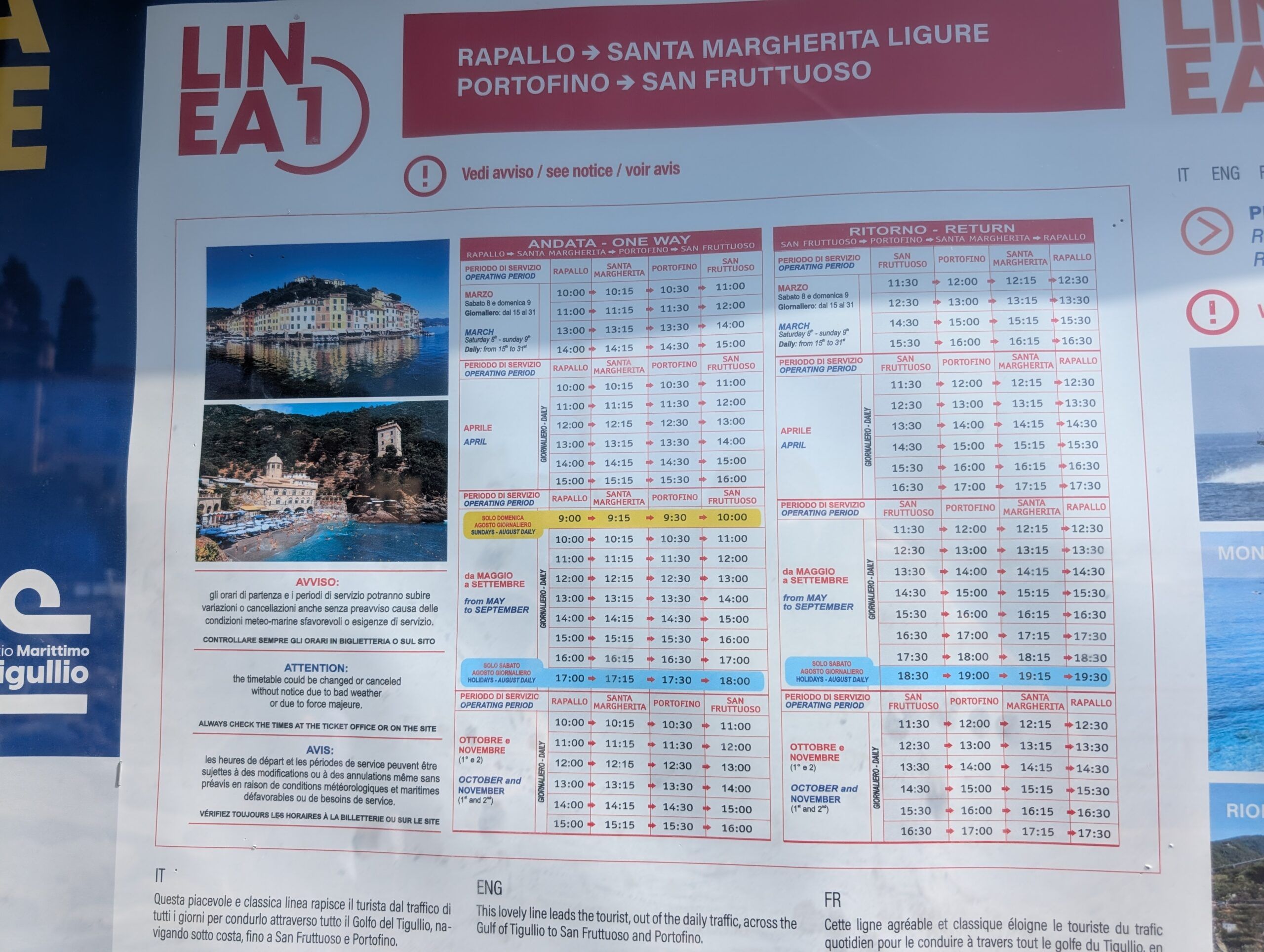 Santa Margherita Ligure Ferry Schedule