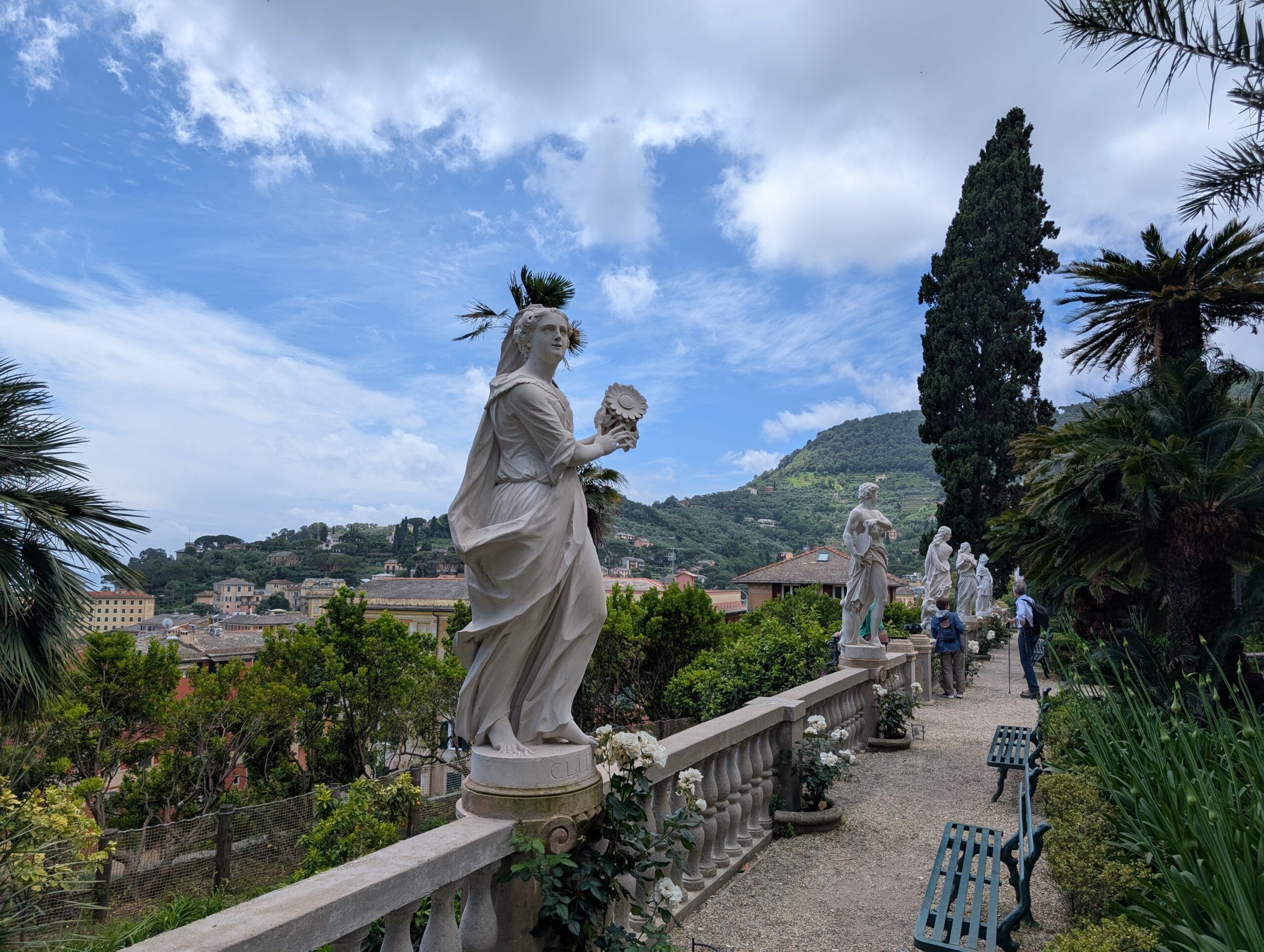 Statues At Villa Durazzo Overlooking Gardens
